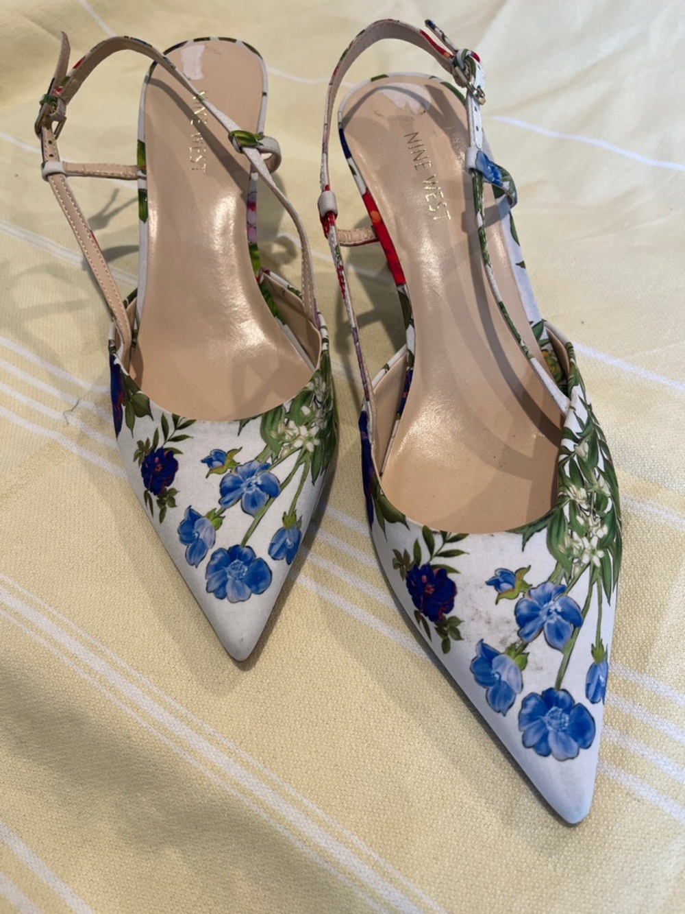 Nine West Floral Slingback kitten Heel